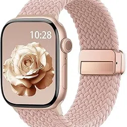 Pmeixcy Braided Stretchy Band Compatible with Watch Bands 38mm 40mm 41mm 42mm Women Men, Soft Nylon Solo Loop Magnetic Sport Strap for iWatch Series 11 10 9 8 7 6 5 4 3 2 1 SE Ultra-picture-13