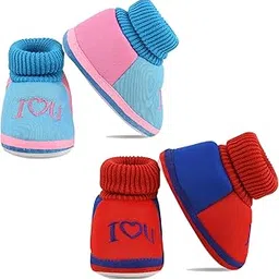 smartots Soft Comfortable and Skin Friendly Slip-On Cotton Casual Winter Booties for 0-9 Months Baby Boy & Girl Pack of 2-picture-46