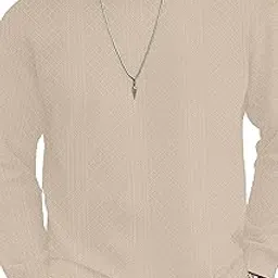KAJARU Men's Cotton Blend T-Shirt with Round Neck Full Sleeves Quilted Pattern Regular Fit and Standard Length-picture-24