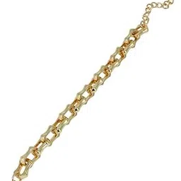 Women The Bracket-Link Chain Bracelet | California Gold Colour | One-Size | Metallic Alloy Material | Lobster Clasp Closure | Bracelet For Casual-image-90