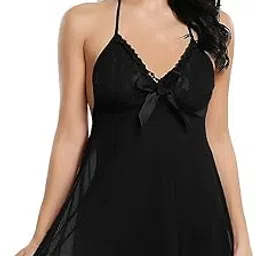 growthgift Babydoll Sleepwear Lingerie Women's Nightwear Honeymoon Dress for Ladies First Night Dress for Woman with G-String-picture-10