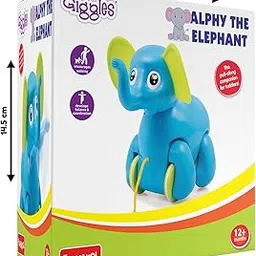 Funskool Giggles, Alphy The Elephant , Pull along toy , Elephant Trunk bobs up and down, Multicolor, 18 months and above-picture-12
