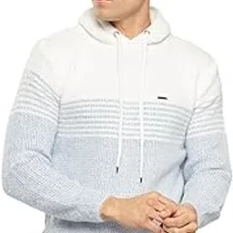 aarika Mens Winter Wear White-Blue Colour Solid Woolen Hoodie-picture-18