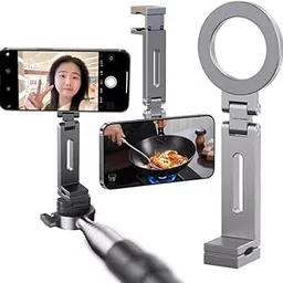 FKU Magnetic Hands-Free Airplane Phone Mount Airplane Phone Holder Travel Essentials Foldable Cellphone Mount for iPhone 16 15 14 13 12 (Silver)-image-37