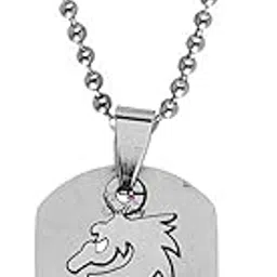sullery Vintage Laser Cut Army Dog Tag Soldier Dragon Locket with Chain Silver Stainless Steel Animal Pendant Necklace Chain for Men and Women-picture-41