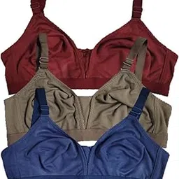 narsingha dreams Women's Cotton Blend Minimizer C-Cup Non-Padded Heavy Bust Full Coverage Non-Wired Seamless Everyday Bra Combo Pack of 3-picture-46