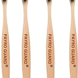 PAYRO GUARD Bamboo charcoal Herbal and Ayurvedic Toothbrush, Charcoal Manual Toothbrush 100% Natural Eco-Friendly|For Adults & Kids|Bpa Free - Pack of (4)-image-98