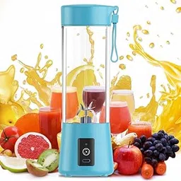 YANA Mini Portable 6-Blade Juicer Blender with built-in Jar, Juice Mixer Bottle,Fruit Juice Machine,USB Rechargeable Personal Size Juicer Grinder for Juices, Protein & Milk Shakes | Blue-image-50