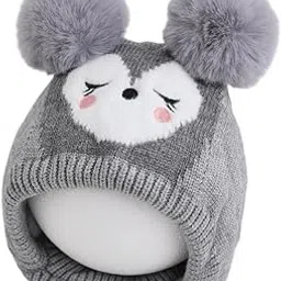 syga Children's Knitted Winter Hat with Ear Protection, Thick Warm Wool Bear Head Design for Kids & Toddlers-picture-54