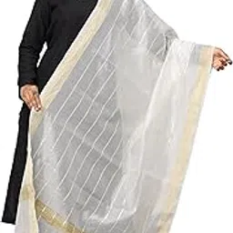 hella fashions Women's Chanderi Silk 2.25 Meter Dupatta with Zari Stripes & Border |Designer Heavy chunni garbawith Tassels| Stylish Ethnic and Casual Wear-picture-24