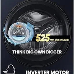 Haier 8 Kg 5 Star Powered by AI-DBT with PuriSteam, 525mm Super Drum Fully Automatic Front Load Washing Machine (EFL80-IM12IBIEBK, Inverter with In-Built Heater, Stainless Steel Drum, Black)-image-94