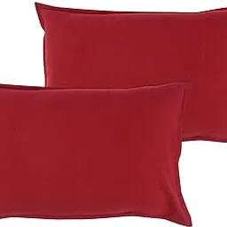 Airwill 100% Cotton Plain Pattern Flap Pillow Covers (46x69cm)(Red, Pack of 2 Pieces)-picture-41