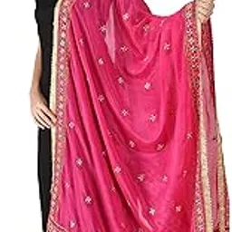 zamour Womens Embroidered Heavy Punjabi Phulkari Bagh Dupatta Multicolor Chinnon-picture-41