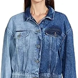 max Women's Faded Short Length Denim Jacket image 1