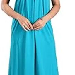 piyali's creation women's Piyali's Creation Hoisery Cotton Light Blue Sleeveless Nighty (3XL-46) image 1
