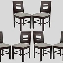 Wopno Furniture Sheesham Wooden Dining Chair Set with Cushion Seat for Living Room | Solid Wood Study Chair for Living Room | Office Chair for Home & Office (Set of 6, Walnut)-picture-46