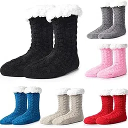 Women's Warm Woolen Anti Slip Fuzzy Fluffy Fleece Woolen Socks – Thick, Cozy Winter Wear for Superior Comfort and Cold-Weather Protection-image-8