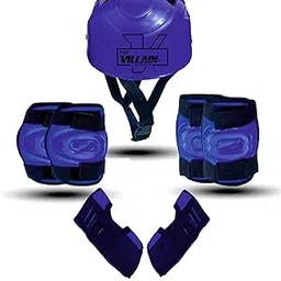 THE VILLAIN Sports Protective Gear Set from Beginner to Advanced for 3-5 Years Boys Girls with Knee and Elbow Pads Wrist Guards Set for Skateboarding, Cycling & Roller Skating Scooter (Blue)-picture-12