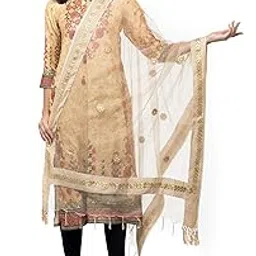 a r silk Women's Organza Gotta Patti Work Fancy Dupatta (Golden_ARS0293)-picture-22