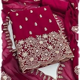 nayanthara trends Women's Faux Georgette Unstitched Dress Material-picture-45
