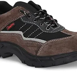 Ozarro Men Brown Genuine Suede Leather Steel Toe Safety Shoe M4435,08-picture-44
