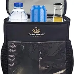 Outer Woods Insulated Cooler Bag for Cars and SUVs | Seat Accessory | Car Accessory | Cooling Bag for Car | Ideal for Carrying Drinks, Juices, Soda, Milk and Water (Black)-picture-12