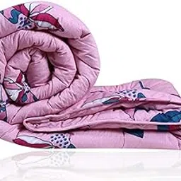 Heart Home Floral Design Microfibre Reversible Quilt Blanket AC Comforter, Double (Pink 150 GSM) - CTHH7287,Standard-picture-14