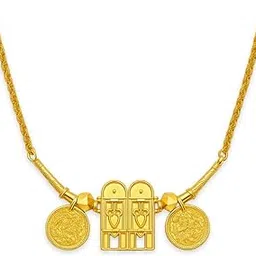 digital dress room Gold Plated Long South Indian Mangalsutra Designs Mangalyam Bottu Traditional Thali Chain Necklace-picture-39