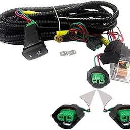 UNEESTORE Foglight Harness LED Indicator Harness Wiring Socket Switch Kit 12V/40A Relay for All Car-picture-14