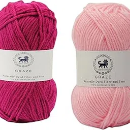 Nestnhaven Acrowools Graze Hand Knitting and Crochet Yarn. Pack of 1 Ball - 100gms. Shade no - NNHG012 (Dark Pink) & NNHG0015 (Baby Pink)-picture-14