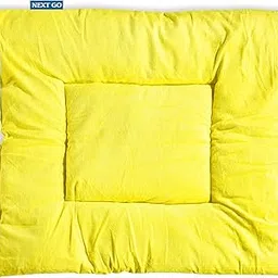 NEXTGO Floor Mat Puja Aasan 2Feet x 2Feet | Velvet Makhmal Fabric Microfiber Filling Floor Aasan for Dinner, Puja, Meditation, Garden, Yoga Mat for Home Office Ghar | Pack of 1 Lemon Yellow-image-67