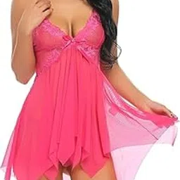 beera Women's Lace Floral Above Knee Babydoll-picture-45