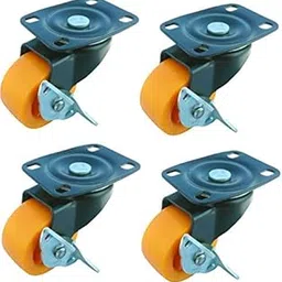 IMPODA 4 x Single Wheel Puff Castor with Break (500 kg Load Capacity, 50 mm, Black)-picture-20