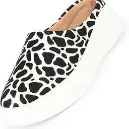 fausto Women's Fashion Outdoor Leopard Print Height Enhancer Open Back Slip On Casual Shoes-picture-16