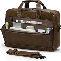 rainsmore Mens Laptop Bag Leather briefcase 16 Inch Messenger Bag Satchel Bag-picture-53