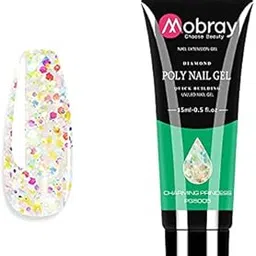 Mobray Charming Princess 15ml Glitter Poly Nail Gel Finger Extension Nail Art Manicure Acryl Gel Varnish Hybrid UV LED Hard Builder Nail Gel Polish (MOB-15ml-PGS05)-picture-40