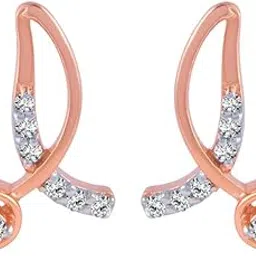 p.c. chandra jewellers 14k (585) Rose Gold and Diamond Stud Earrings for Women-picture-36