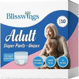 BlissWings Unisex Adult Diaper Pants | Pull-Up Style Diapers for Men & Women | M to L Size | Rapid Absorb | Leak-Proof | Rash-Free Comfort | 10 Pants per Pack | Pack of 3-picture-23