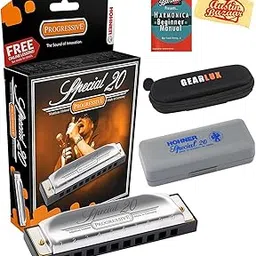 Hohner 560 Special 20 Harmonica Bundle with Carrying Case, Pouch, Harmonica Beginner Manual, and Austin Bazaar Polishing Cloth - Key of C-picture-16