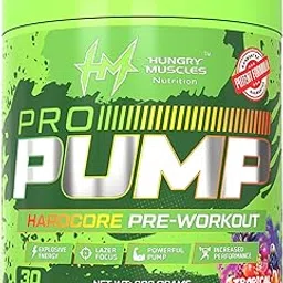Hungry Muscles Nutrition PRO PUMP Hardcore Pre-Workout | Explosive Energy, Laser Focus, Powerful Pump | 300g | 30 Servings (300 Gram, Tropical Mist)-picture-46
