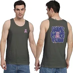 peppyzone Men's S to 5XL Designer Men Vest Teddy Printed Cotton Sando/Baniyan/Ganji for Men and Boys - Perfect for Gym Workouts, Vacations, and Beaches image 1