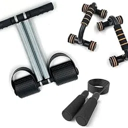 Livox Double Spring Tummy Trimmer with Skipping Jump Rope Push up Bar Exercise Workout Equipment Combo for Men Women Abs Exercise Set-image-23