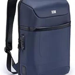icon The Cloud Backpack 15L | Premium Polyester, Fits 15.6" Laptops | USB Charging Port, Luggage Sleeve, Numbered Lock & 180° Flat Opening | Water-Resistant & Multipurpose Unisex Bag (Blue)-picture-26