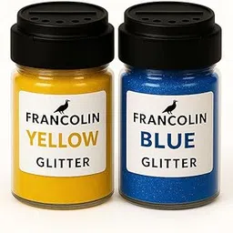 Francolin Glitter | Yellow & Blue | Resin Art | Glitter – Shimmer for Epoxy, Tumblers, Slime & Nail Art – Cosmetic Grade – 75g*2-image-4