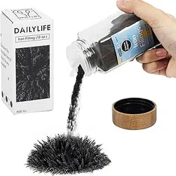 DAILYLIFE Magnetic Sand Iron Filings for Science, 12 Ounces of Iron Powder in Glass Bottles with Shaker Holes and Lid, 1 Pack Iron Oxide Powder for Education and School Projects, Metal Powder-picture-51