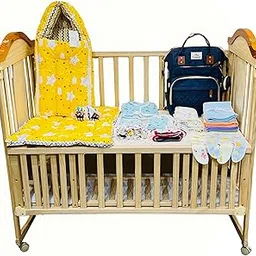 Infantbond Infantbond Baby Products All New Born Combo | Baby Combo Set for New Born | 54 in 1 Hospital Essentials Kit | Baby Essentials for Newborn (Summer Essentials)(0-6 Months) (Yellow Cloud)-image-79