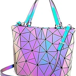batcat Womens Geometric Luminous Geometric Purses And Handbags Holographic Reflective Crossbody Bag Wallet Flash Rainbow Backpack Tote-picture-24