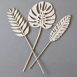 CHL 3 Pcs Wooden Flower Cutouts DIY MDF Craft Blanks for Painting Garden Decor Tags Home Art Projects Gift Box Decoration Unfinished Floral Wood Shapes for Kids & Adults Pack of 3-image-23