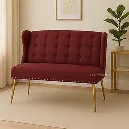 CRUZ INTERNATIONAL - online shopping-be ready ! Wooden Fabric Settee Bench with Cushion – Upholstered Living Room & Bedroom Seating-picture-16