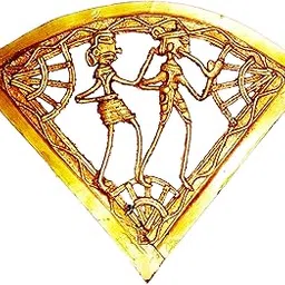 Purpledip Brass Wall Hanging Plaque 'Farm Life': Dokra Craft Tribal Artform Slice Plate Statue (11441)-picture-19